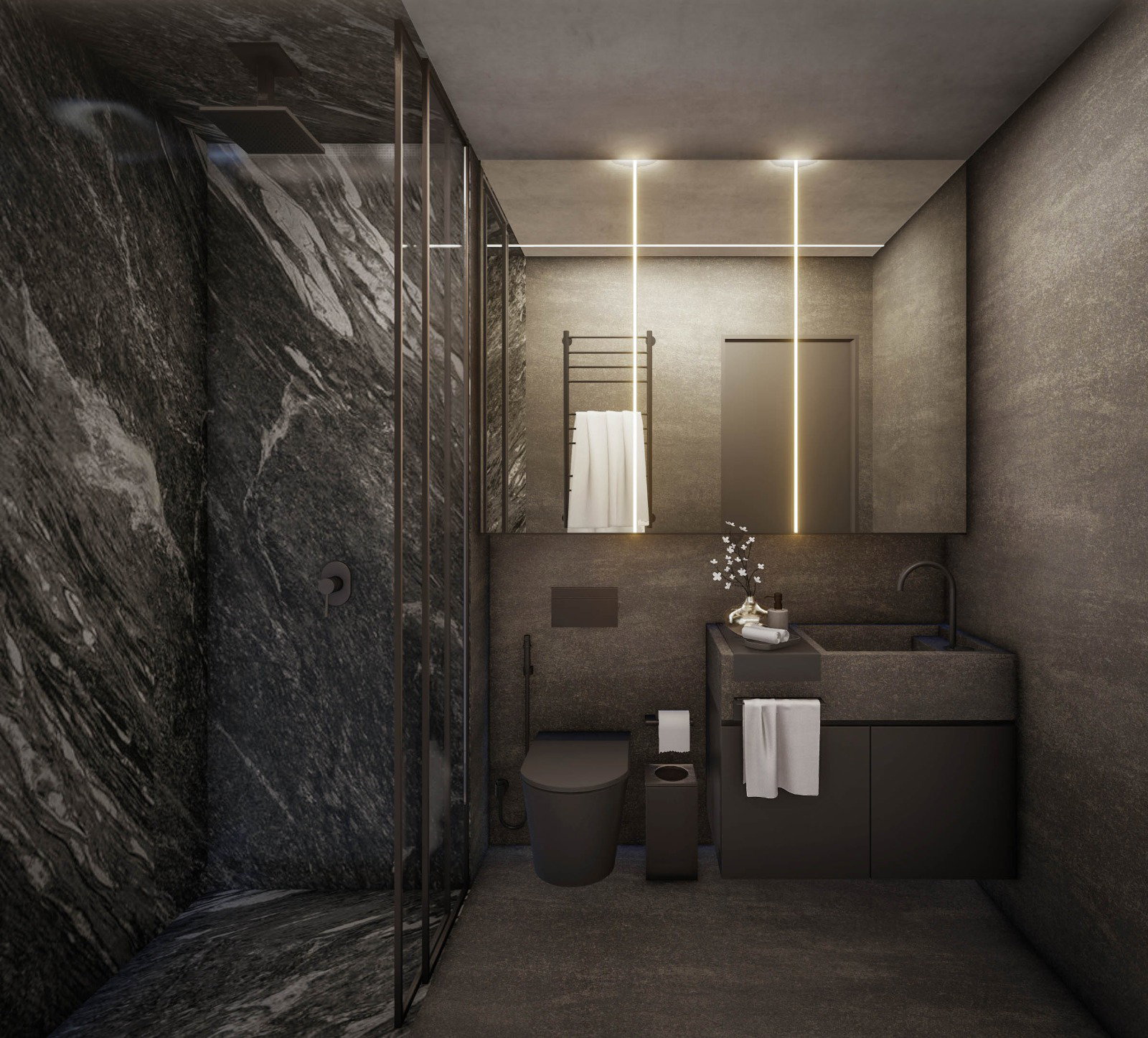 Banheiro do apartamento WS Design